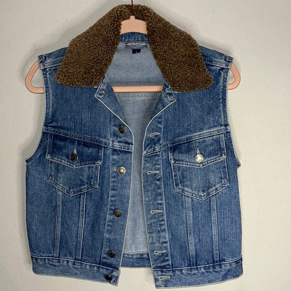 Vintage lambkin/wool denim vest